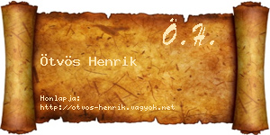 Ötvös Henrik névjegykártya