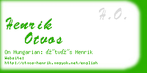 henrik otvos business card